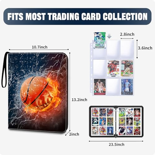 HESPLUS 900 Pockets Basketball Card Binder Sleeves, Trading Card Binder Collectible Trading Card Albums for Basketball Baseball Football Trading Sports Game Cards, Book Folder Organizer Card Holder - Image 2