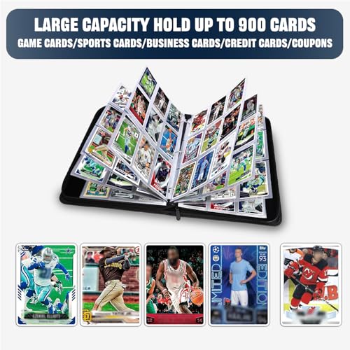 HESPLUS 900 Pockets Basketball Card Binder Sleeves, Trading Card Binder Collectible Trading Card Albums for Basketball Baseball Football Trading Sports Game Cards, Book Folder Organizer Card Holder - Image 3