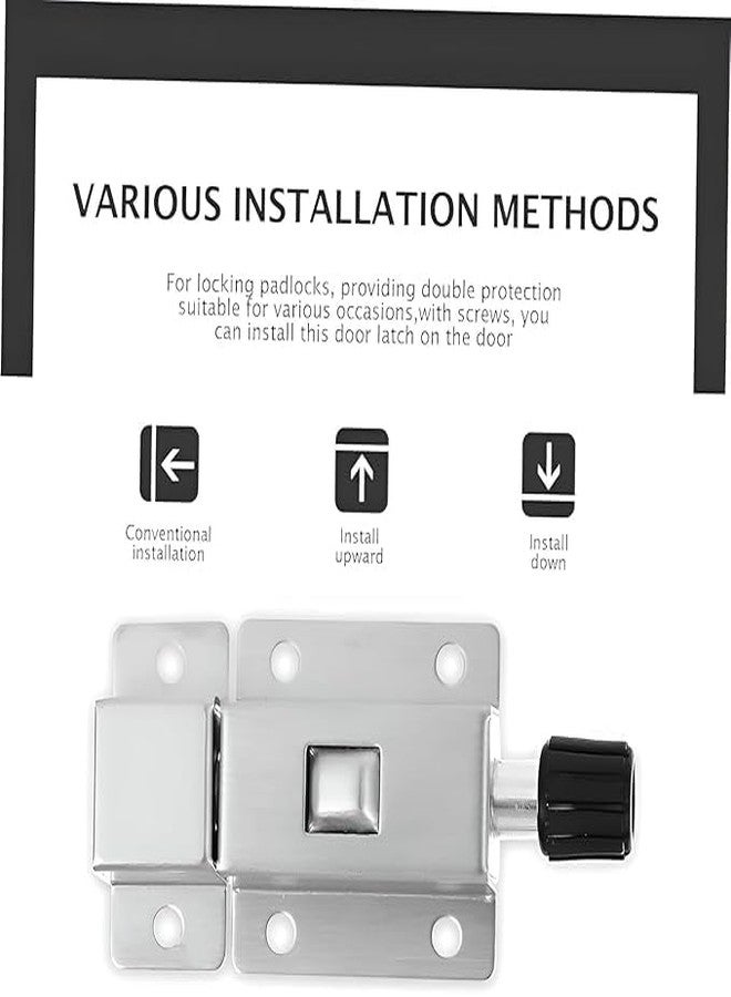 Shrux Spring Loaded Latch Bolt, Heavy Duty Spring Loaded Latch Pin Door Lock|Stainless Steel Barrel Bolt for door,sliding door,window|Springe Loaded Security Door Bolt Latch|Springe Door Lock for Home - Image 5