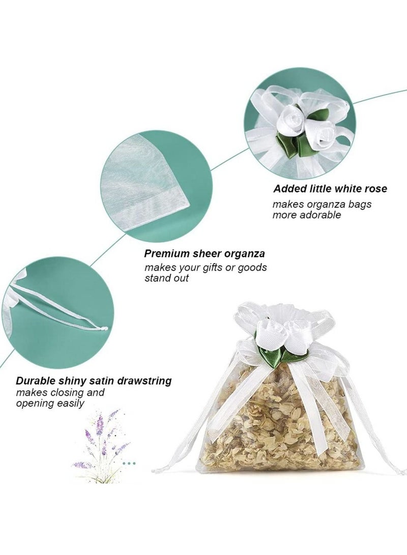 50 قطعة أكياس أورجانزا وردية بيضاء مع حبل سحب مثالية هدايا حفلات الزفاف هدايا حرف يدوية ألعاب حلوى أكياس هدايا 4x47 بوصة - Image 5