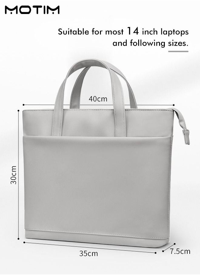 Motim - Laptop Bag 14 inch, Leather Computer Tote Bag, Waterproof Business Briefcase Messenger Bag, Large Capacity Ladies Handbag Bag Laptop Case for Apple MacBookPro Dell etc - Image 1