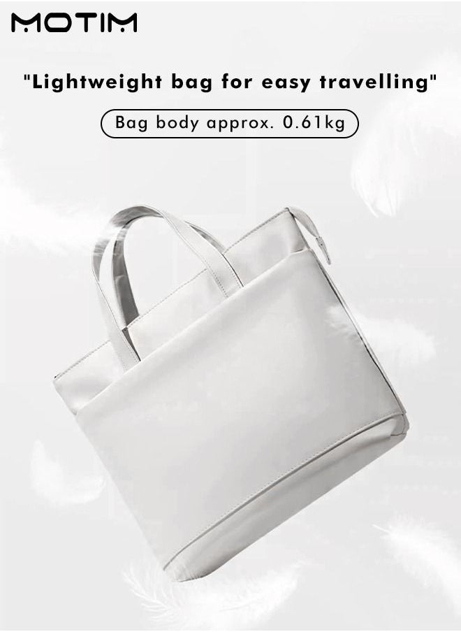 Motim - Laptop Bag 14 inch, Leather Computer Tote Bag, Waterproof Business Briefcase Messenger Bag, Large Capacity Ladies Handbag Bag Laptop Case for Apple MacBookPro Dell etc - Image 1