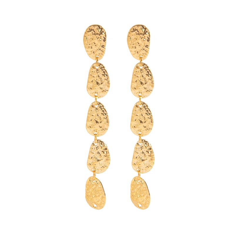 SHIXIN European and American Cross-Border Fashion Metal Irregular Hammered Y-Shaped Necklace - Minimalist Geometric Long Pendant - Image 5