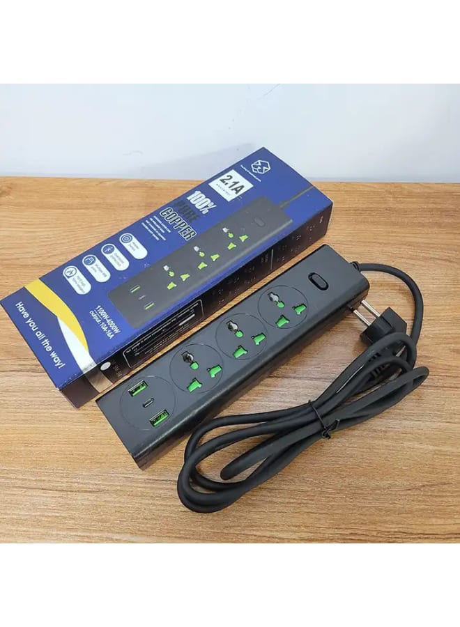 4-hole heavy-duty electrical outlet, 21 amps