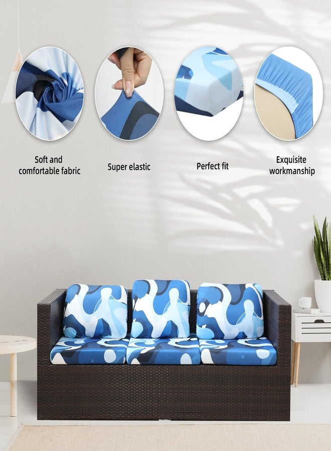 BIETYONE 8Pcs Stretch Patio Cushion Covers Outdoor Cushion Covers,for Outdoor Couch Cushion Covers Replacement,Outdoor Sofa Covers Patio Slipcovers Couch Cover,Washable Furniture Cover (Pattern 2, Cover Only) - Image 3