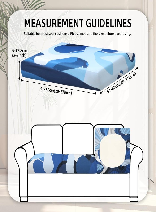 BIETYONE 8Pcs Stretch Patio Cushion Covers Outdoor Cushion Covers,for Outdoor Couch Cushion Covers Replacement,Outdoor Sofa Covers Patio Slipcovers Couch Cover,Washable Furniture Cover (Pattern 2, Cover Only) - Image 2
