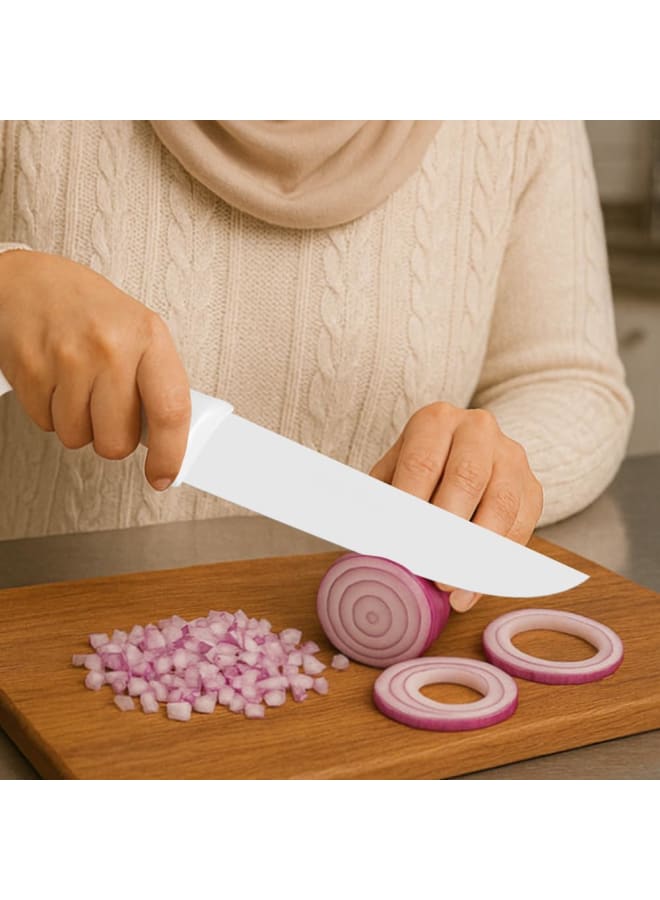 Tramontina Professional 8” Carving Knife – Stainless Steel Blade with Ergonomic White Polypropylene Handle – Ultra-Sharp, Durable & Hygienic for Meat & BBQ