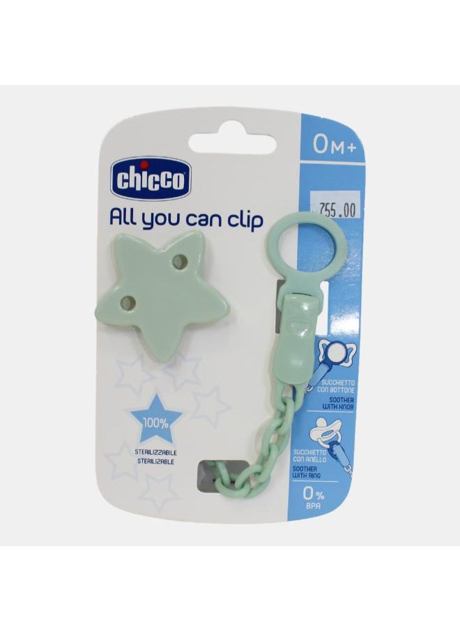 Chicco Pacifier Clip with Chain – Star Design  - Image 1