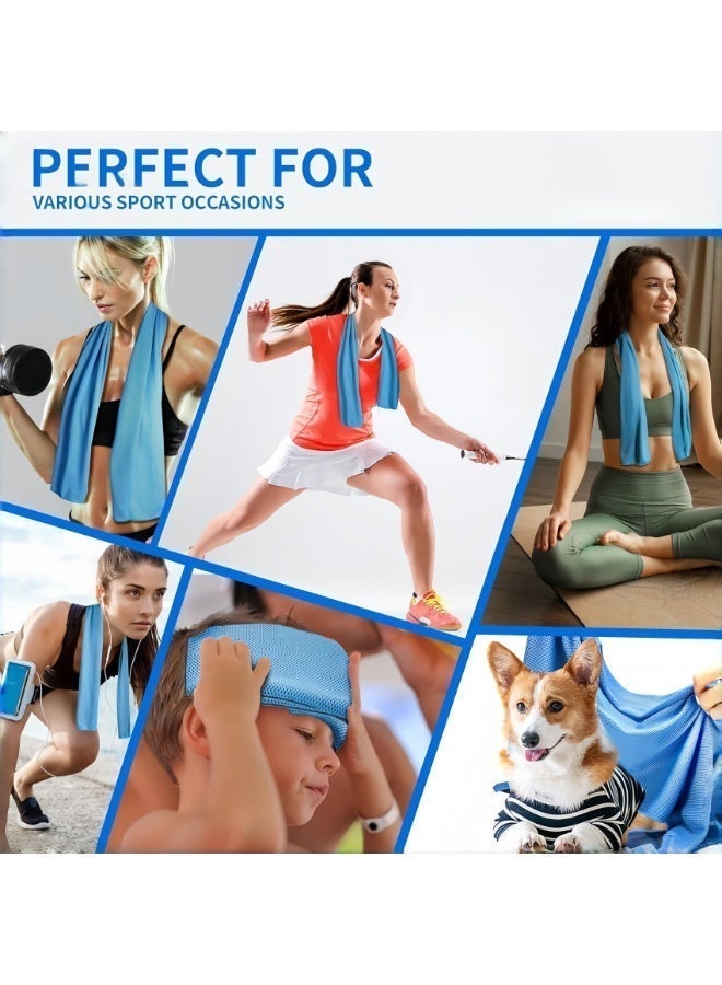 Nooria 4-Pack Cooling Towels (100 x 30 cm) – Ice-Sensation Microfiber Sweat Towel, Quick-Dry & Super Absorbent – Soft, Breathable Neck & Face Wrap for Gym, Yoga, Running, Camping, and Intense Workouts - Image 2