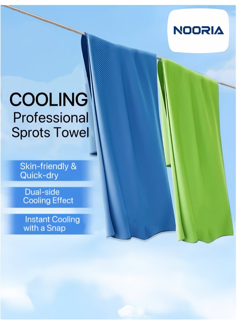Nooria 4-Pack Cooling Towels (100 x 30 cm) – Ice-Sensation Microfiber Sweat Towel, Quick-Dry & Super Absorbent – Soft, Breathable Neck & Face Wrap for Gym, Yoga, Running, Camping, and Intense Workouts - Image 5