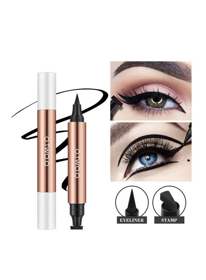 COSLUXE O Two O Liquid Eyeliner Cat Eyes Stamp Eyeliner Pen Waterproof Fast Dry Doubleended Eye Liner For Women - Image 2