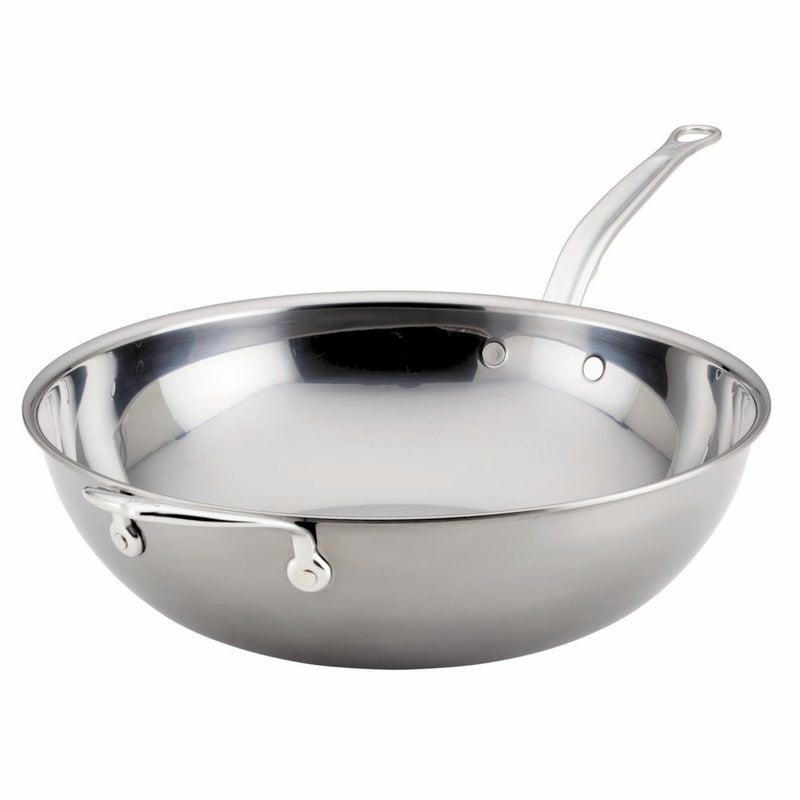 Hestan NanoBond Collection Stainless Steel Chefs Pan Induction Cooktop Compatible 14Inch