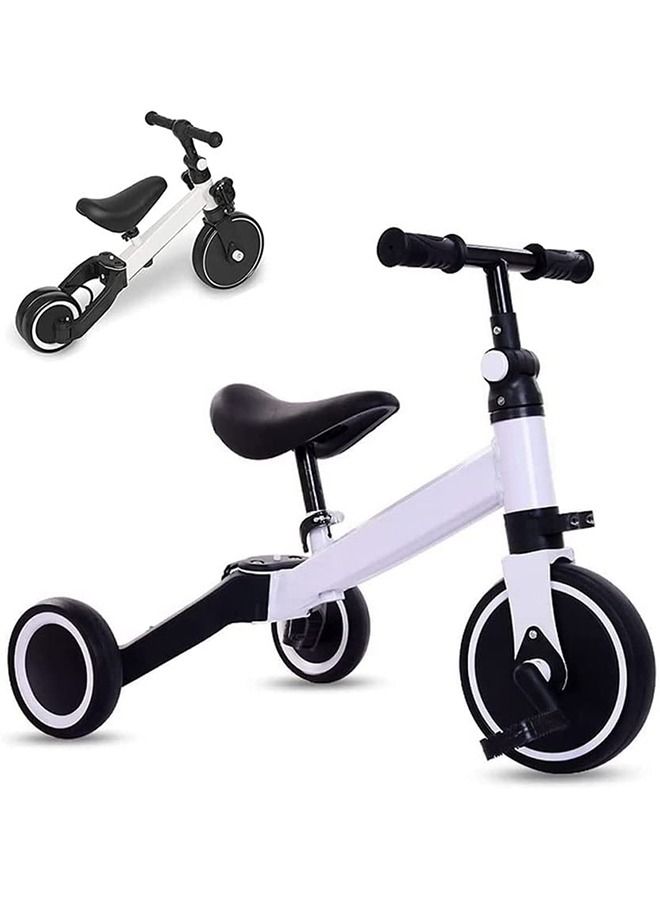 DMG TECH DMG 3 in 1 Kids Tricycles, Toddler Bike for 1-4 Year olds,Baby Balance Bike Kids Trike with Adjustable Seat & Handlebar and Removable Pedal,Kids Trike 3 Wheel Bike for Boys Girls (White)  - Image 1