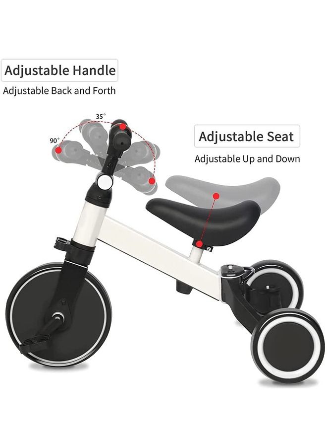DMG TECH DMG 3 in 1 Kids Tricycles, Toddler Bike for 1-4 Year olds,Baby Balance Bike Kids Trike with Adjustable Seat & Handlebar and Removable Pedal,Kids Trike 3 Wheel Bike for Boys Girls (White)  - Image 3