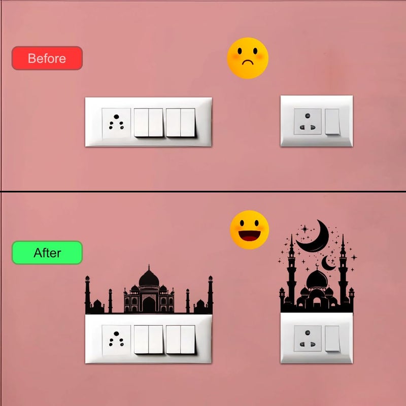 Building Switch Panel Self Adhesive Stickers Home Wall Decor Pack of 8 - Image 3