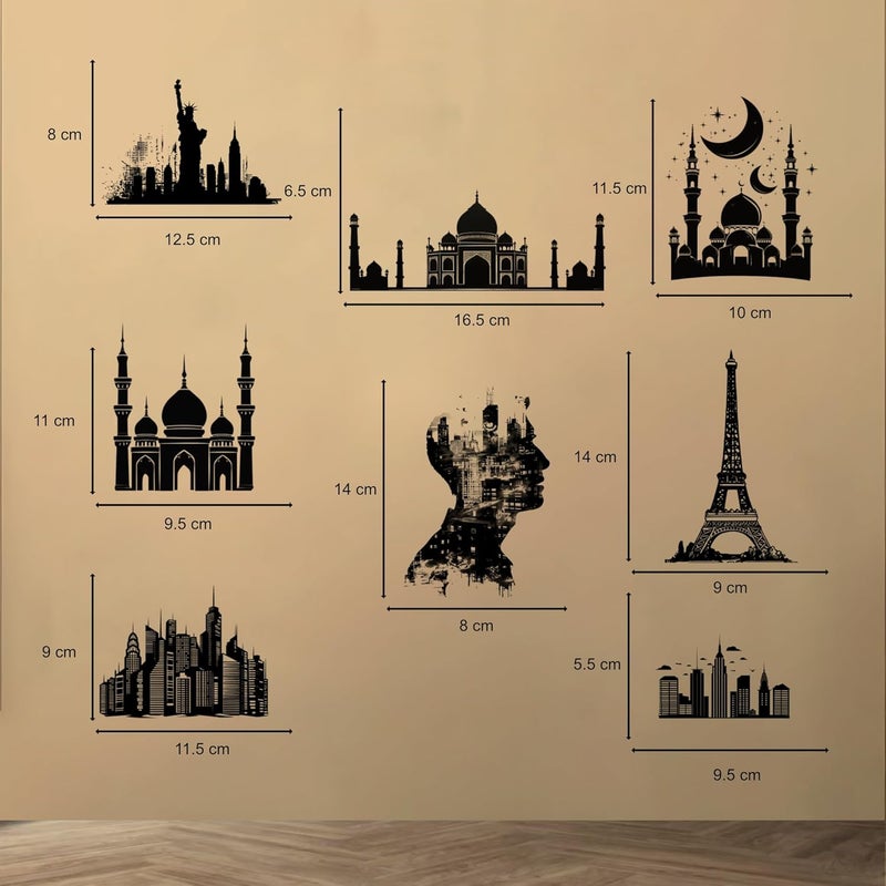 Building Switch Panel Self Adhesive Stickers Home Wall Decor Pack of 8 - Image 4