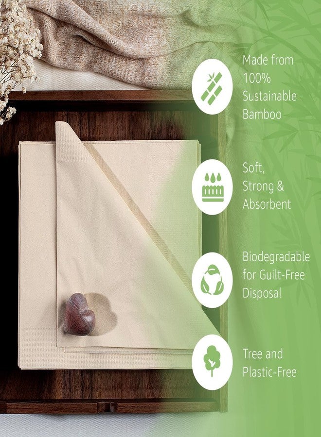Ibambo 100% Bamboo Compostable Napkins (200-Pack) | Heavy Duty Napkins for Lunch, Dinner, Events, Occasions & Entertaining | Eco Friendly | 3-Ply FSC Certified | Bamboo Paper Towels | 7.5 x 8.5 Inch - Image 2