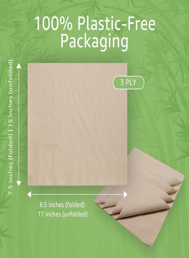 Ibambo 100% Bamboo Compostable Napkins (200-Pack) | Heavy Duty Napkins for Lunch, Dinner, Events, Occasions & Entertaining | Eco Friendly | 3-Ply FSC Certified | Bamboo Paper Towels | 7.5 x 8.5 Inch - Image 4