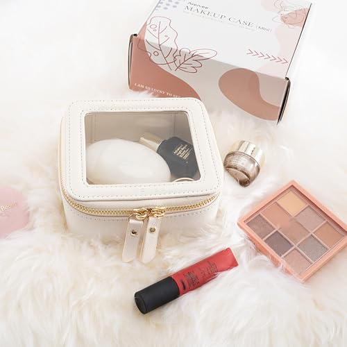 Aveniee Clear Makeup Bag Small, Mini Travel Toiletry Bag Cosmetic Bags Organizer, TSA Approved Clear Makeup Case Pouch with Zipper, Car Essentials for Women Men(Mini-White) - Image 5