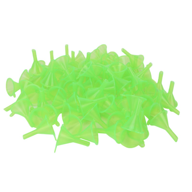 Mini Plastic Funnel: Green, Quick Clean Transfer, Compact Size - Multi-Purpose Dispensing Tool for Liquid, Spice, Craft, Lab, Cosmetic, Perfume & Essential Oil Use - Image 1