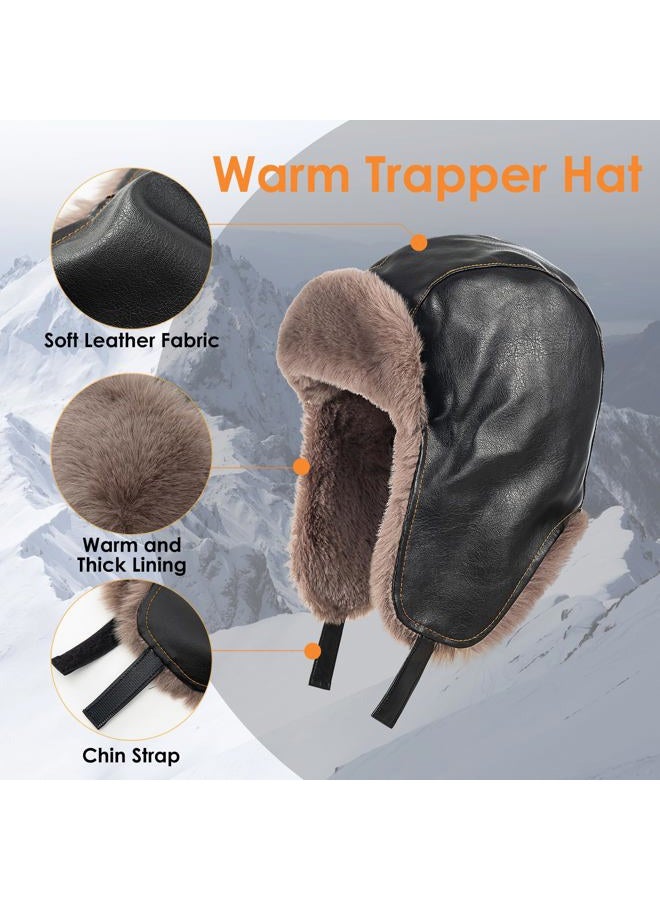 Gilotop Warm Trooper Trapper Hat for Men Women Winter Hat with Fur Ear Flaps Windproof Hat for Cold Weather Hunting Hat, Army Green, One size - Image 3