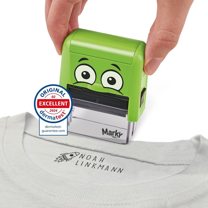 Colop - Marky Green Customizable Child-Friendly DIY Textile Stamp Kit - 1 Set - Image 2