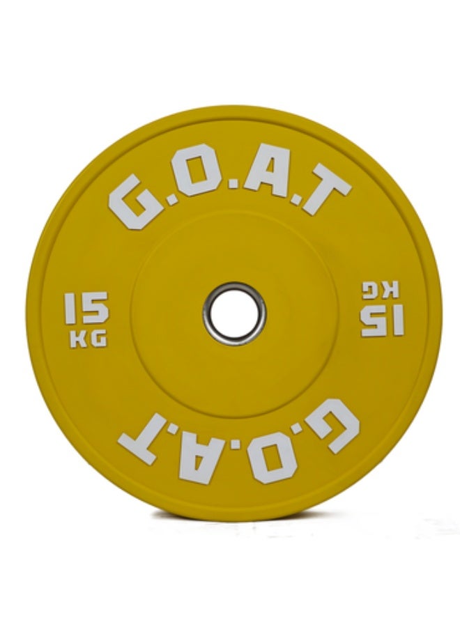 G.O.A.T 3D Rubber Weight Plates Set – Olympic Plates with Color Coding (15 kg) – Heavy Duty, Floor Protection, Precision Fit - Image 1