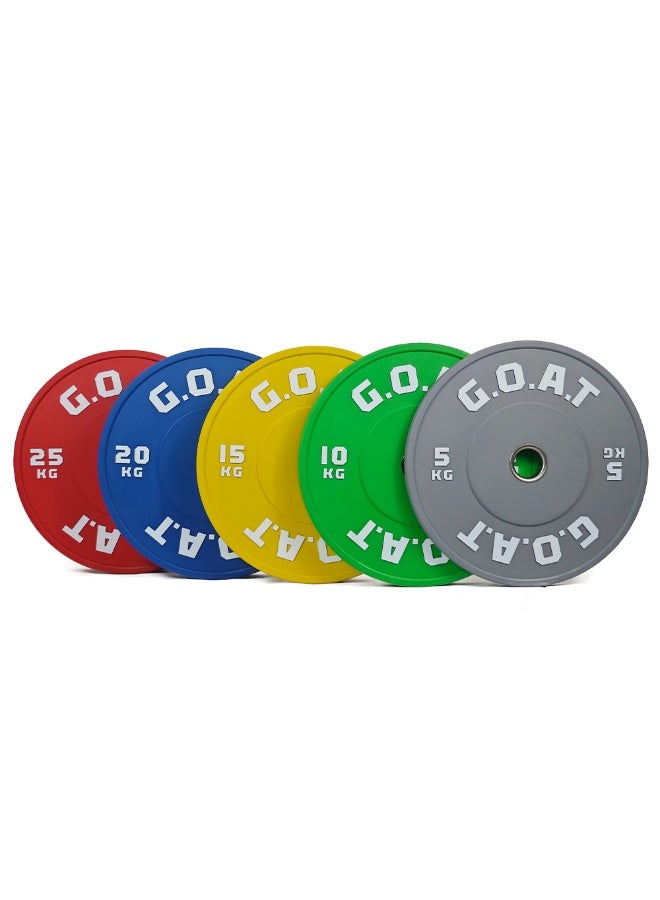 G.O.A.T 3D Rubber Weight Plates Set – Olympic Plates with Color Coding (15 kg) – Heavy Duty, Floor Protection, Precision Fit - Image 2