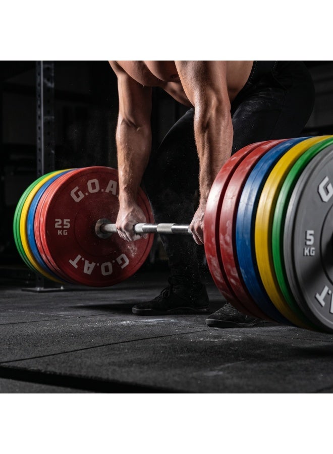 G.O.A.T 3D Rubber Weight Plates Set – Olympic Plates with Color Coding (15 kg) – Heavy Duty, Floor Protection, Precision Fit - Image 4