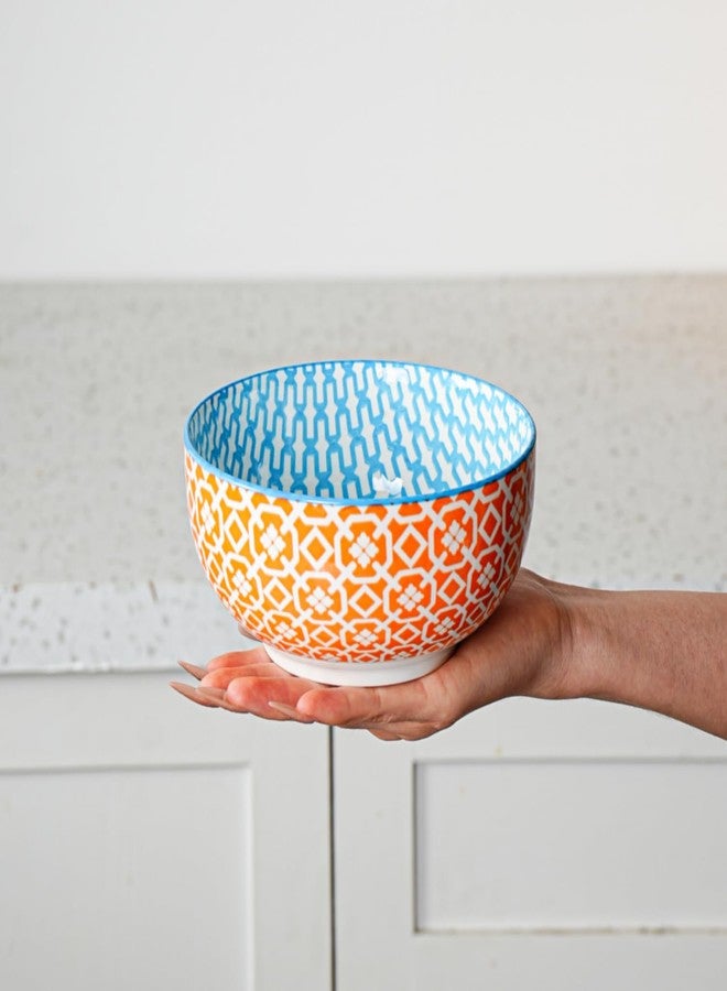 Cerkik ceramic soup bowl set 24oz deep cereal bowl for kitchen 6 inch salad bowl for pasta dessert ramen set of 6 assorted colors - Image 2