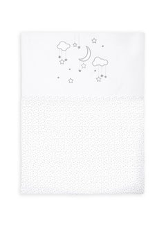 NINI Nini Baby 4-Piece Crib Bedding Set, Sweet Dreams Star Print, 100% Cotton, Includes Fitted Sheet, Comforter, Pillow, Cushioned Reversible Cot Bumper, Fits Cots/Cribs Up to 70x140 cm  - Image 4