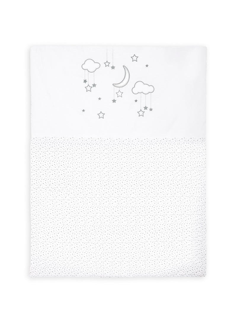 NINI Nini Baby 4-Piece Crib Bedding Set, Sweet Dreams Star Print, 100% Cotton, Includes Fitted Sheet, Comforter, Pillow, Cushioned Reversible Cot Bumper, Fits Cots/Cribs Up to 70x140 cm  - Image 4