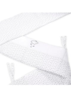 NINI Nini Baby 4-Piece Crib Bedding Set, Sweet Dreams Star Print, 100% Cotton, Includes Fitted Sheet, Comforter, Pillow, Cushioned Reversible Cot Bumper, Fits Cots/Cribs Up to 70x140 cm  - Image 5