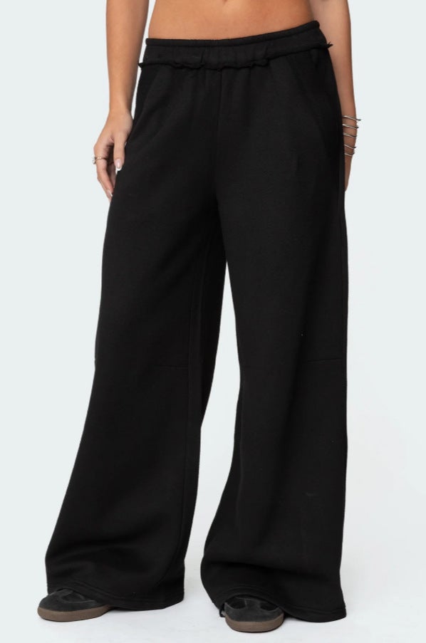 Vintage High Waist Gray Sweatpants for Women Black - Image 1
