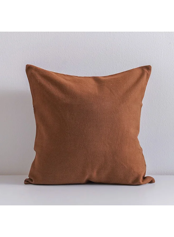 DANUBE HOME Danube Home Gleam Solid Texture Cushion Cover - Brown - 50x50 cm | Cotton Couch Pillow Cover For Living Room, Bed Room