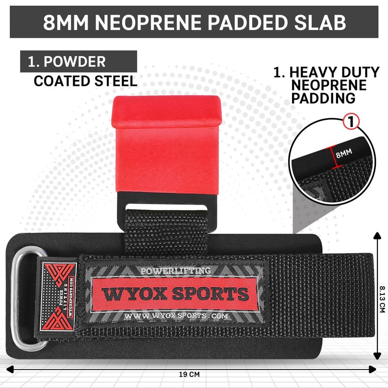 Wyox Weight Lifting Hooks For Men & Women (Pair) - Heavy Duty Wrist Support Straps With Hooks For Deadlifts  Pull Ups  Shrugs - Gym Lifting Straps With Grip Assist For Weightlifting & Strength Training - Image 2