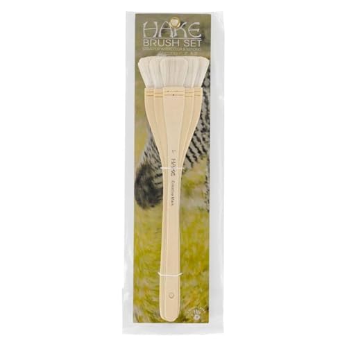 Creative Mark Hake Brush Sets - Hake Brush Set Paintbrush Soft White Hair Stitch-Tied Used for Wash and Background Work - [Hake Large Set of 3] - Image 1