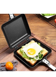 Toasted Sandwish Maker, Double Sided Frying Pan, Non-Stick Stovetop Toastie Maker with Handles Double Sided Grill Pan for Panini Snack Breakfast