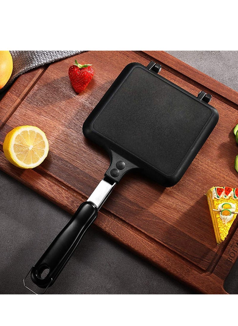 SYOSI - Toasted Sandwish Maker, Double Sided Frying Pan, Non-Stick Stovetop Toastie Maker with Handles Double Sided Grill Pan for Panini Snack Breakfast - Image 1