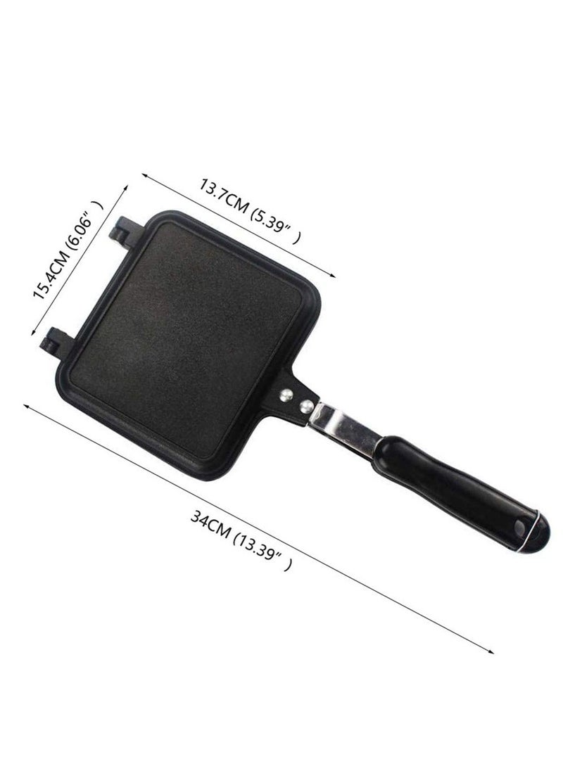 SYOSI - Toasted Sandwish Maker, Double Sided Frying Pan, Non-Stick Stovetop Toastie Maker with Handles Double Sided Grill Pan for Panini Snack Breakfast - Image 1