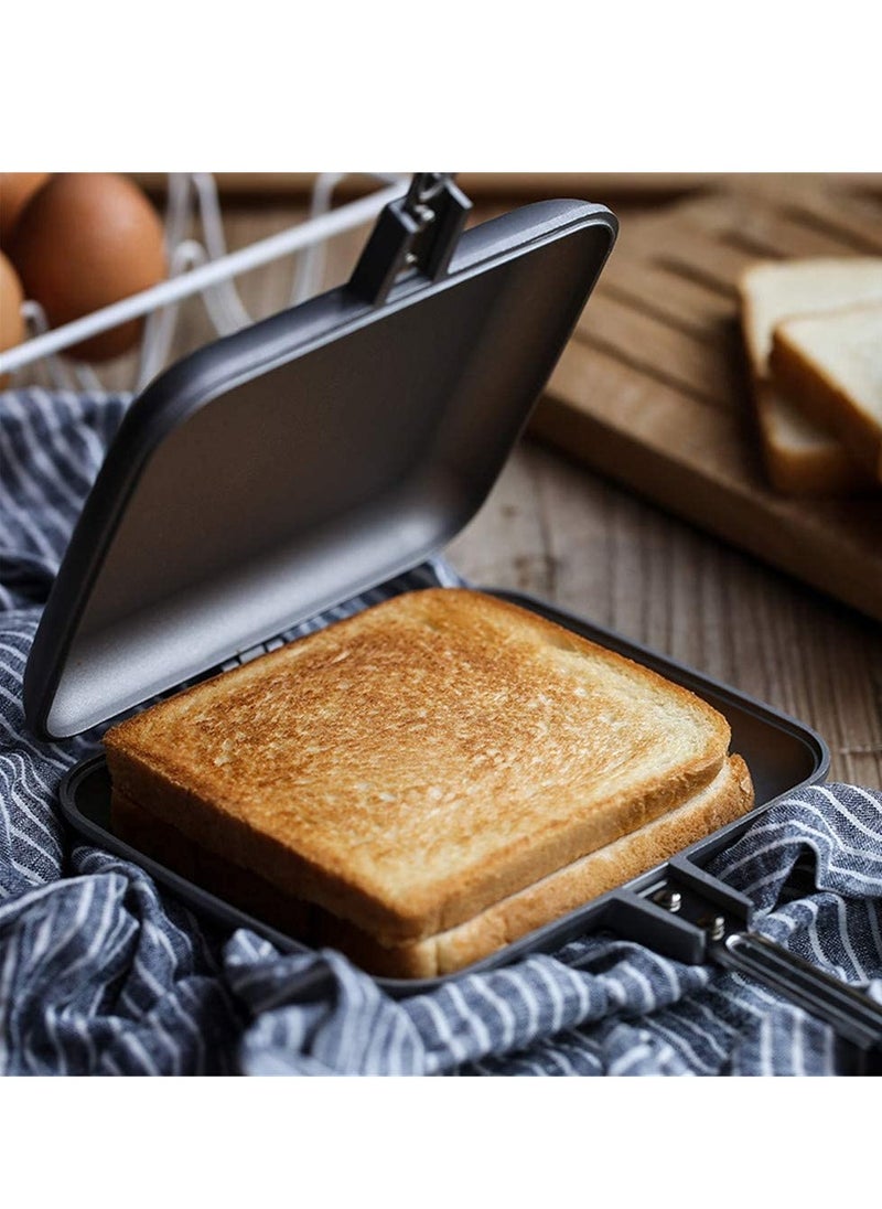 SYOSI - Toasted Sandwish Maker, Double Sided Frying Pan, Non-Stick Stovetop Toastie Maker with Handles Double Sided Grill Pan for Panini Snack Breakfast - Image 1