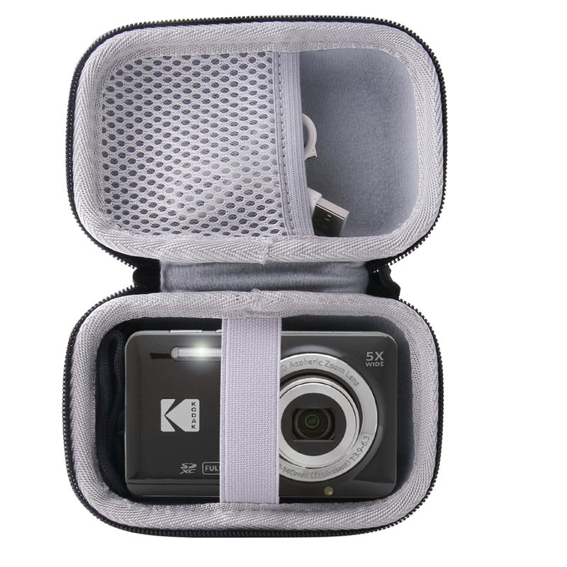 WERJIA Hard EVA Travel Case for Kodak PIXPRO Friendly Zoom FZ55/FZ53/ FZ43/FZ45 Digital Camera (black) - Image 2