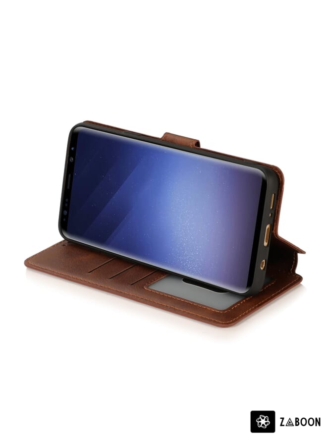 Zaboon حافظة واقية لهاتف سامسونج جالاكسي S9+ مضادة للصدمات من جلد PU + TPU - Image 5