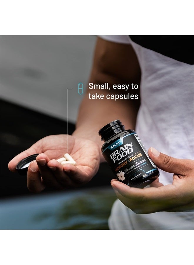 SNAP SUPPLEMENTS مكمل نوتروبيكس لتعزيز الدماغ للذاكرة والتركيز - تحسين تركيز الدماغ، الوضوح والذاكرة للمسنين والبالغين + تعزيز الطاقة والمزاج - مستخلص باكوبا، جنكو بيلوبا (60 كبسولة) - Image 4