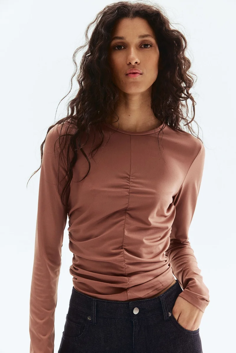 H&M Draped long-sleeved top