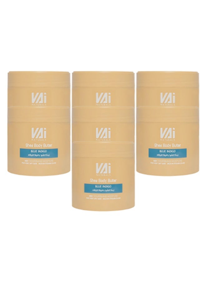 VAI 7 قطع زبدة الشيا للجسم باللون النيلي الأزرق ترطيب مغذي يدوم 48 ساعة للبشرة شديدة الجفاف غنية بفيتامين هـ - Image 1
