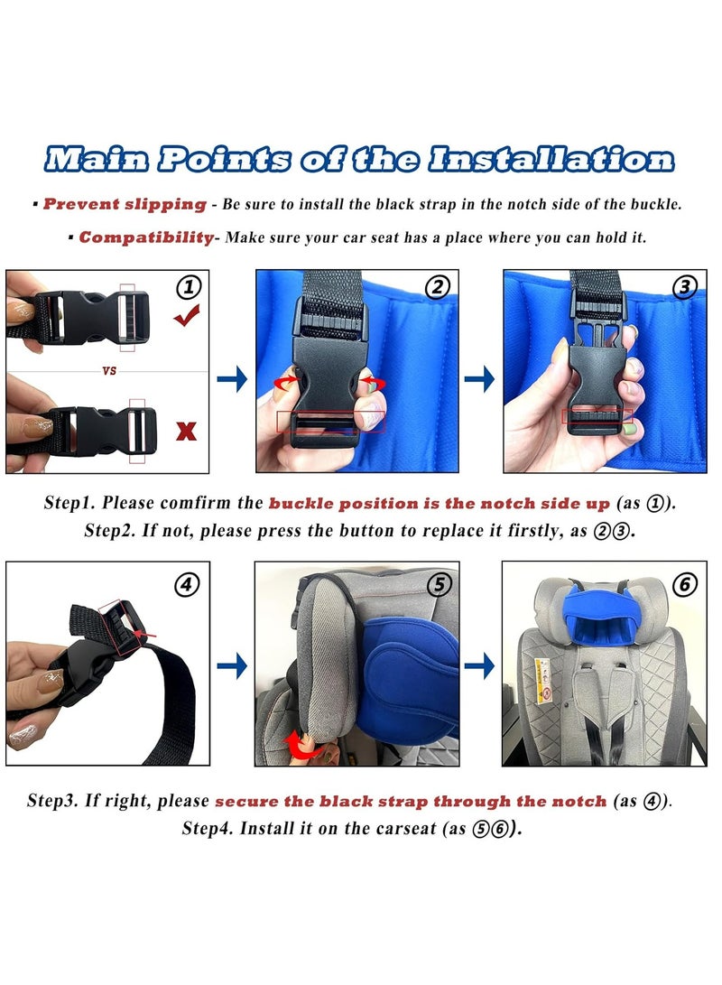 Oasisgalore Baby head protector Car Seat Cover Head Support Band Comfortable Head & Neck Pillow Support - Image 5