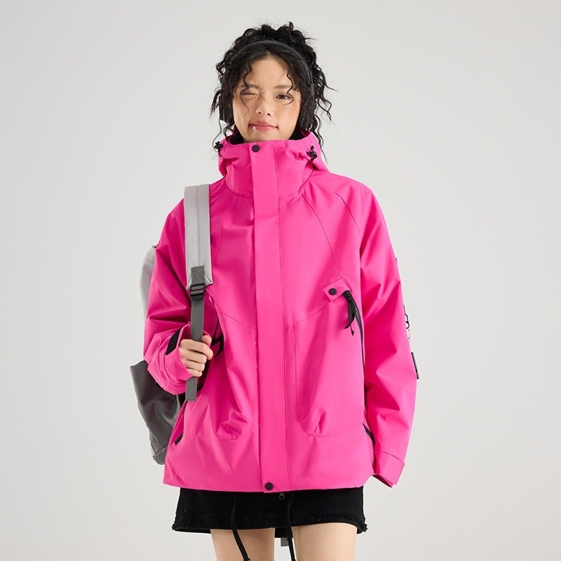 Qi Ta 3-in-1 Outdoor Jacket for Women, Waterproof Windproof Hiking Coat with Detachable Fleece Liner, Customizable Logo, Winter Sports Outerwear - Image 1