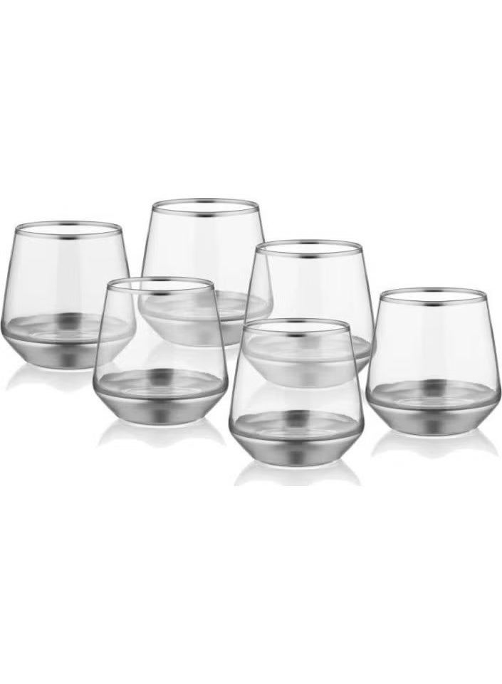 THE MIA Glam Series Set of 6 Silver Water Glasses GLM013 - Image 1