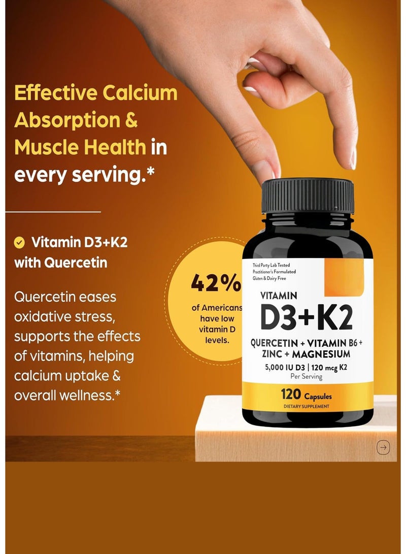 Sthxyfaith Vitamin D3 & K2, 5,000 IU/120 mcg 60 Veg Capsules - Image 4